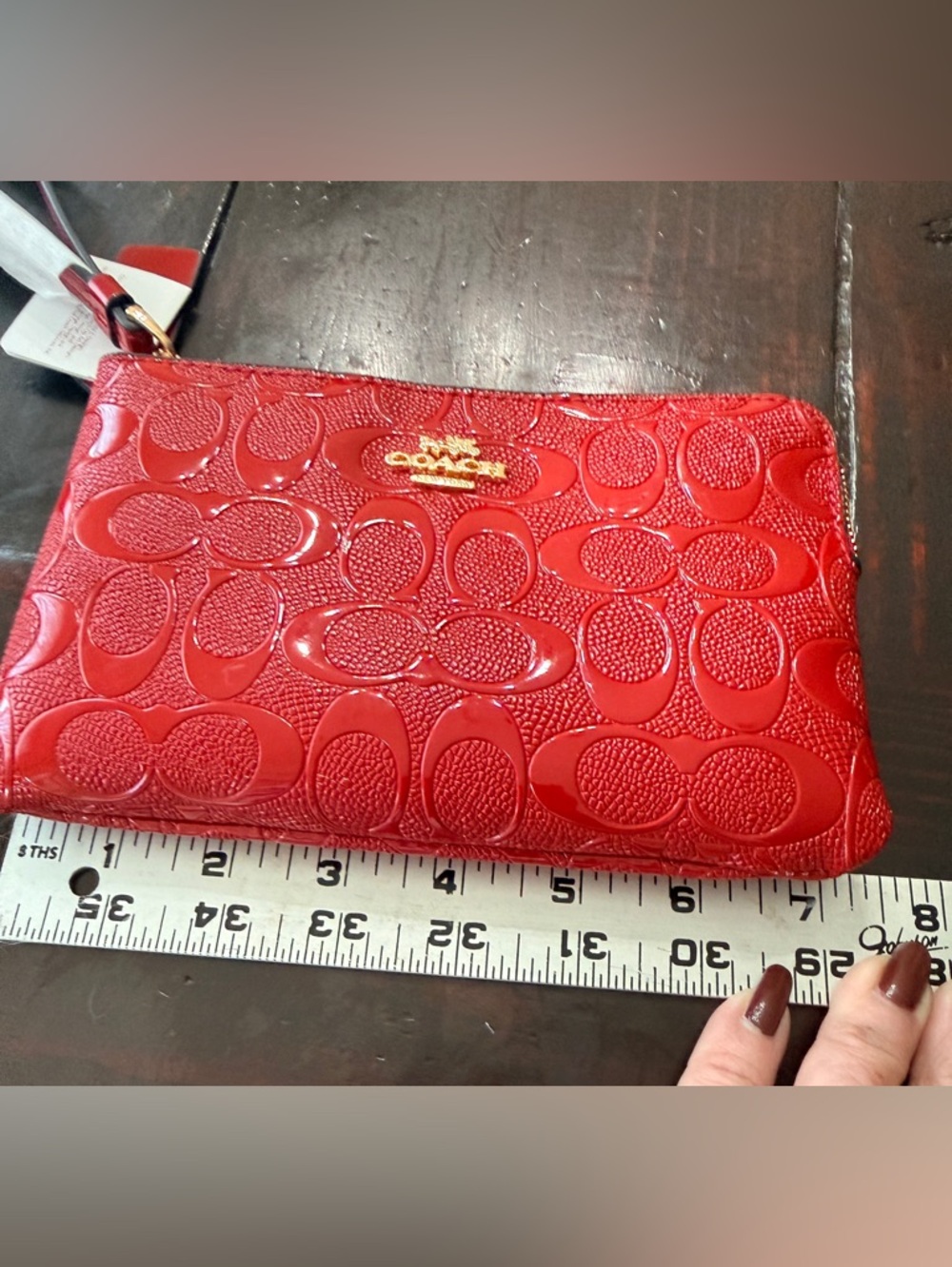 Coach NWT Raspberry (red)
Signature C Patent Embossed 
Leather 3-Piece Gift
Set - Picture 13 of 15